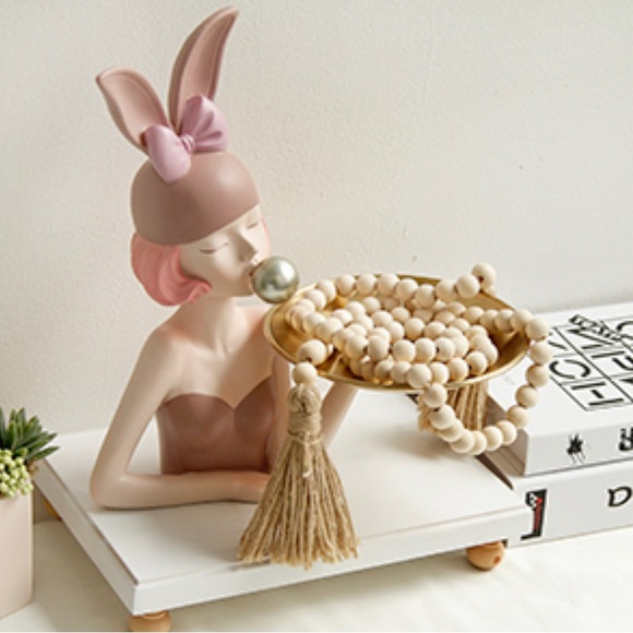 NWT Farmhouse 58in Wood Beads Rustic Country Decor Prayer Boho Wall Hanging - Picture 4 of 13